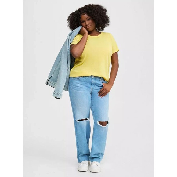 NWT Torrid Signature Jersey Crew Neck Tee in Snapdragon Size 4 or 26 Plus - Picture 3 of 4